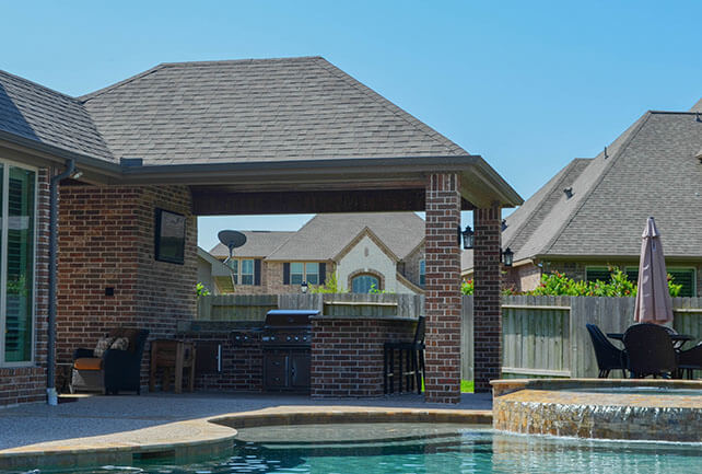 Covered Summer Kitchen Extended from House