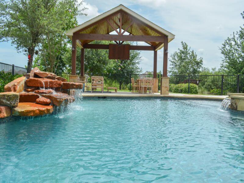 Freeform Pool with Patio Cover
