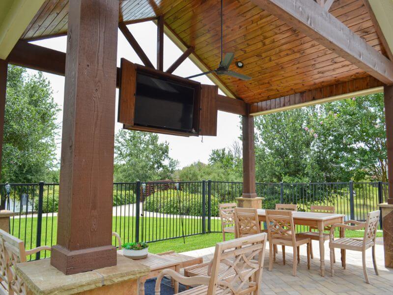 Patio Cover with Custom TV Cover